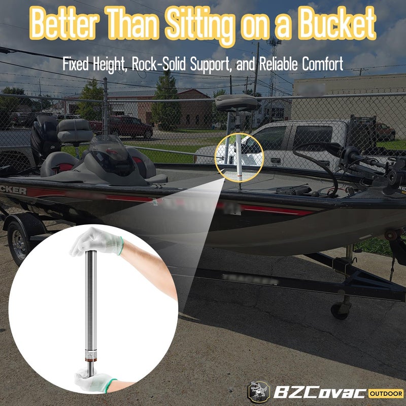 Bzcovac 3/4" Boat Seat Pin Post (2-Pack), Lock-in Style Non-Threaded Pedestal Post for Marine Boat Seat Mounting, Aluminum Extension Pole for Pontoon, Fishing Boat, Bass Boat, and More - Image 2